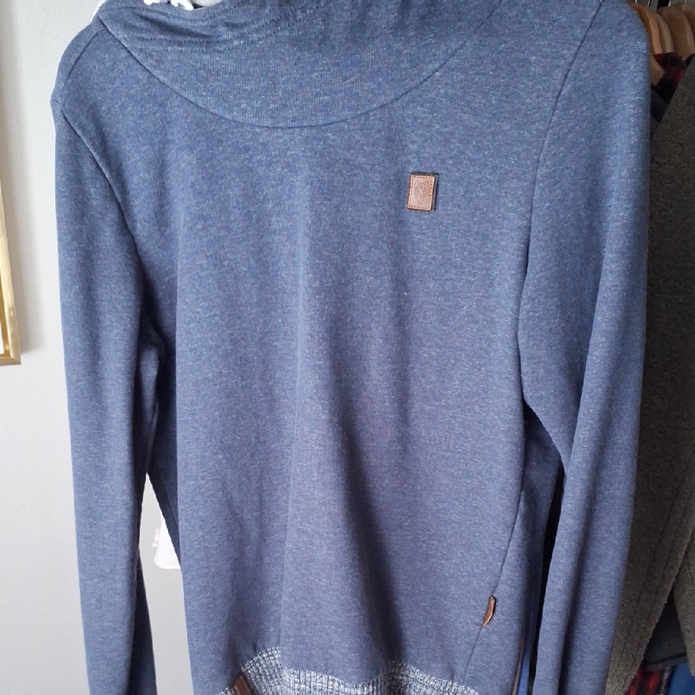 Naketano Blue Hoodie with Brown Accents